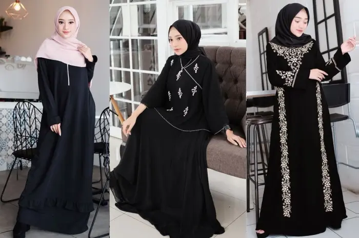 7 Model Gamis Hitam Elegan & Desain Terbaru